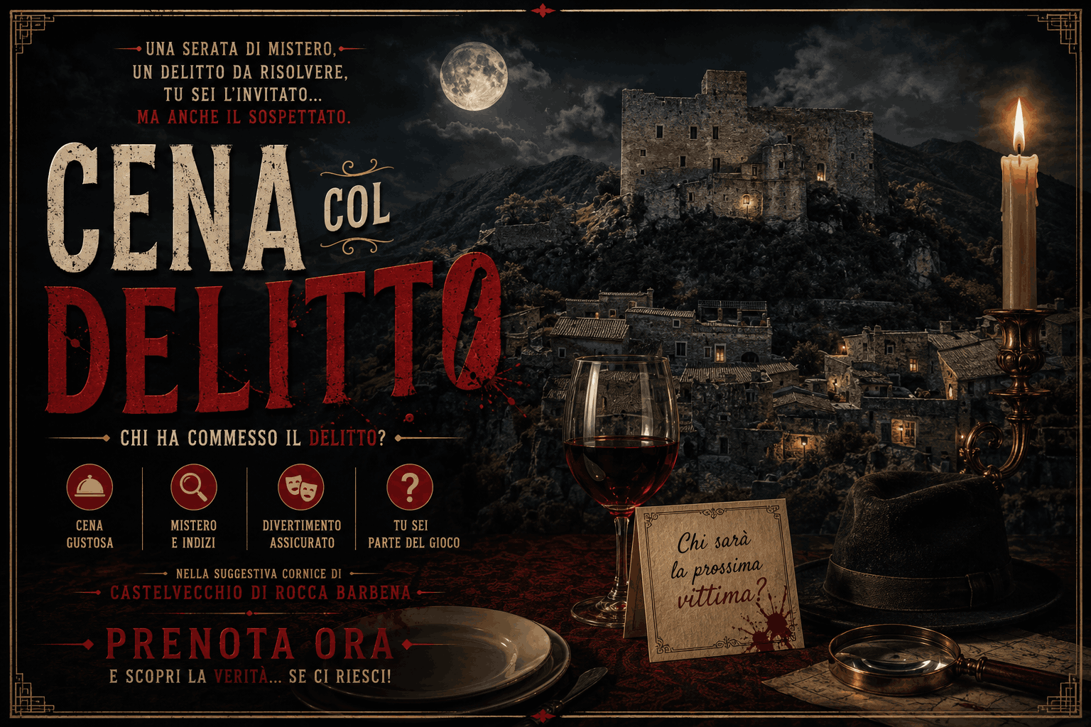 A CENA COL DELITTO <br> CATTIVI MAESTRI TEATRO